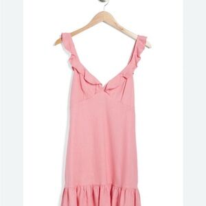 Elodie Blush Ruffle Strap Dress